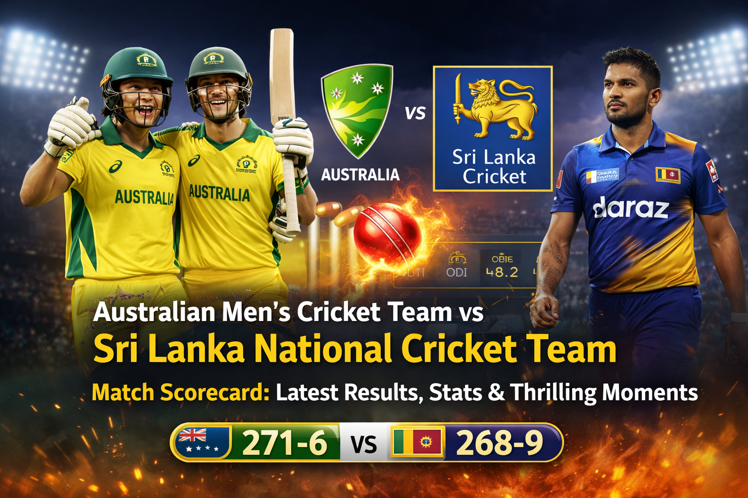 Australian Men’s Cricket Team vs Sri Lanka National Cricket Team Match Scorecard