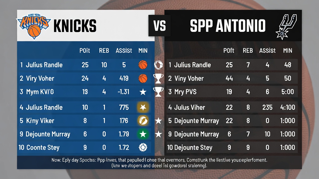 knicks vs san antonio spurs match player stats