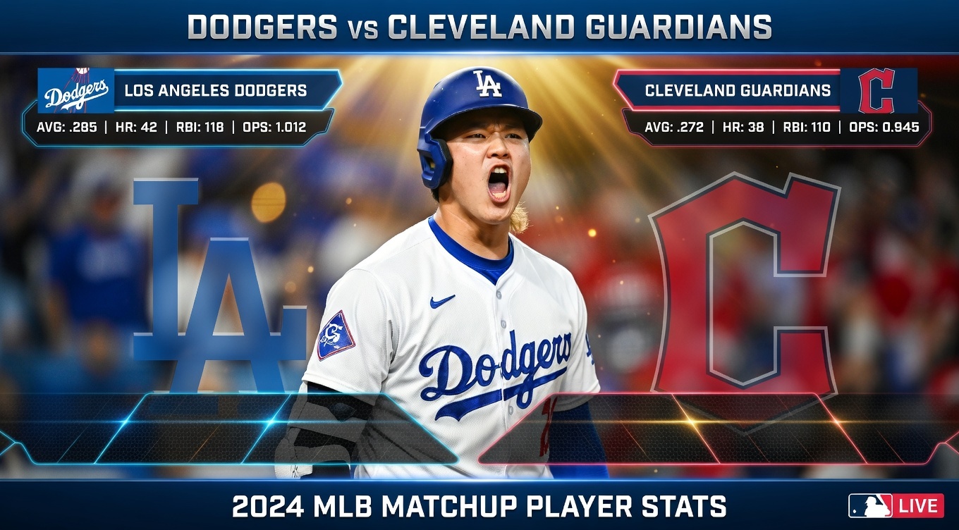 Dodgers vs Cleveland Guardians Match Player Stats